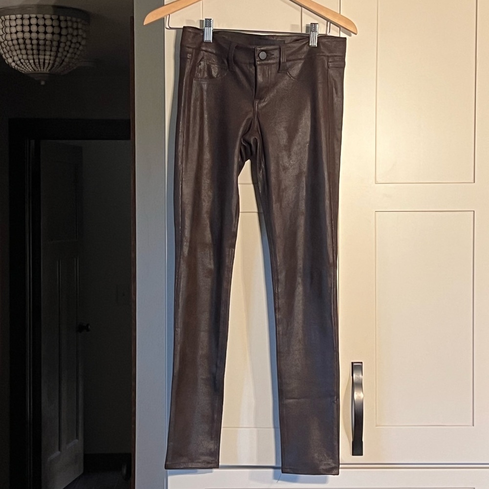 SOLD design lab chocolate brown faux suede skinny pant, size 26